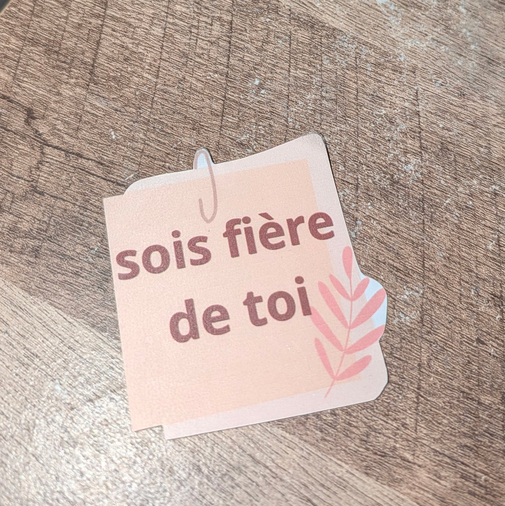 Stickers à messages positifs plastifiés – Faits main