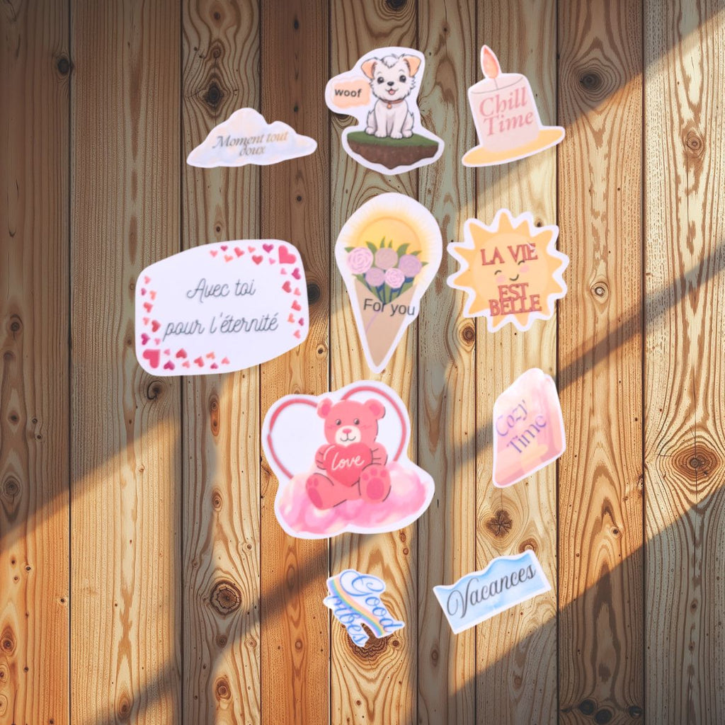 Stickers mots plastifiés – Faits main