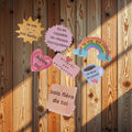 Stickers à messages positifs plastifiés – Faits main